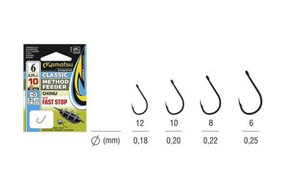 Kamatsu Haczyki Method Feeder Chinu 12 / 10cm / 0,18mm - 10szt