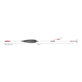 Mikado Zestaw Sumowy - Mono Catfish Set III - Big Bait Ready Rig 10g/200cm/100kg - Kotwica: 2/0, Hak Nr 4