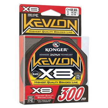 KEVLON Black X8 0,30/300 KONGER-Geflecht