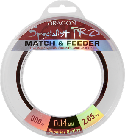 Dragon Monofile Schnur Specialist Pro Match & Feeder 0.14mm-2.65kg-300m