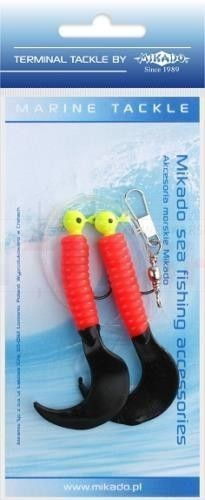Mikado Zestaw Morski - Pilk Twist Jighead Rig 7.5cm - 2x3g - Red/Black