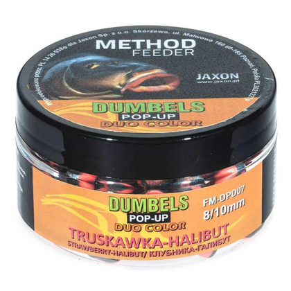 Jaxon Dumbels Duo Color Pop-Up Method Feeder Truskawka/Halibut - 30g - 8/10mm