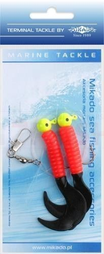Mikado Zestaw Morski - Pilk Twist Jighead Rig 7.5cm - 2x6g - Red/Black