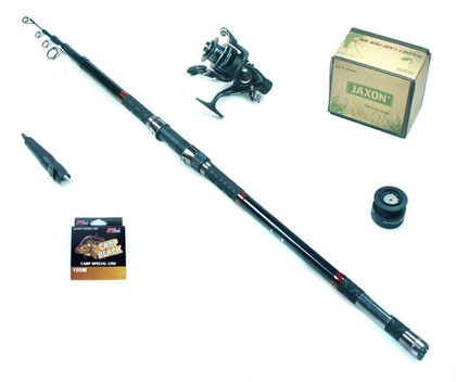 Zestaw Karpiowy Tele Carp - Jaxon Wędka Tenesa 3,3m, Kołowrotek Magnet 400