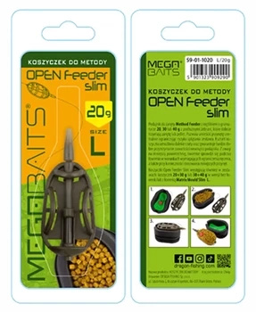MegaBAITS Koszyczek do metody OPEN feeder slim 1 szt. L 40 g