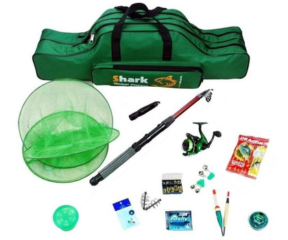 Zestaw Wędkarski Spławik-Grunt, Wędka, Kołowrotek, Pokrowiec