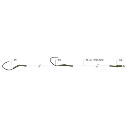 Konger Dread Cat® Zestaw Sumowy z Dwoma Hakami Double Win 6/0/80cm/80lbs