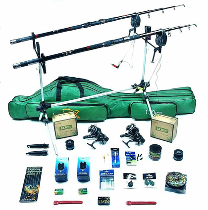 Zestaw Karpiowy Tele Carp - Jaxon Wędki 3,3m, Kołowrotki Magnet, Rod Pod, Torba