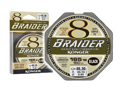 Konger Plecionka Braider X8 Black 0,06mm / 150m / 4,9kg