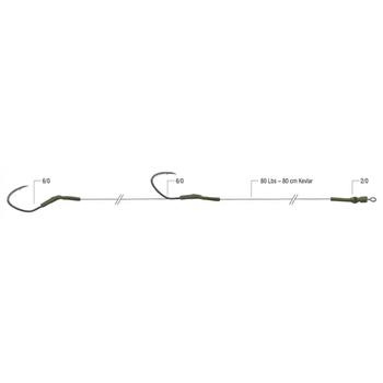 Konger Dread Cat® Zestaw Sumowy z Dwoma Hakami Double Win 6/0/80cm/80lbs