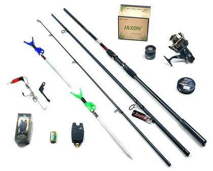 Zestaw MAX Na Karpia - Jaxon Zaffira 3,6m, Kołowrotek Top Carp, Sygnalizator
