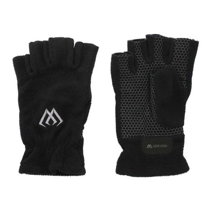 Mikado Rękawiczki Polarowe - Bez Palców M - Czarno Szary