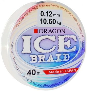 Plecionka Dragon ICE Braid  40m - 0.16mm/15.50kg - przeźroczysta