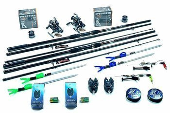 Zestaw Na Karpia - Jaxon 2x Tenesa 3,3m, 2x Kołowrotki MF IFR 6000, Podpórki