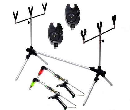 Zestaw Wędkarski Stojak + 2 Sygnalizatory i 2 Swingery Elektroniczne
