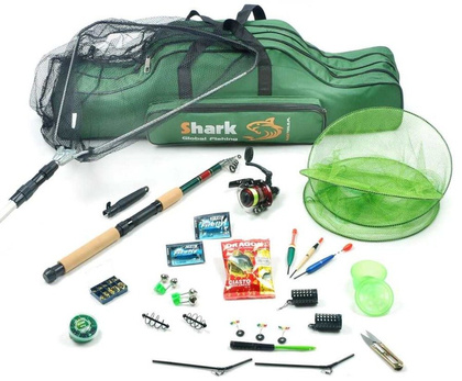 Zestaw Wędkarski Wędka Katana 2,4m, Kołowrotek, Torba, Podbierak, Akcesoria