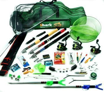 Mega Zestaw Wędkarski Spinn-Spławik-Grunt Pokrowiec, Podbierak, Akcesoria