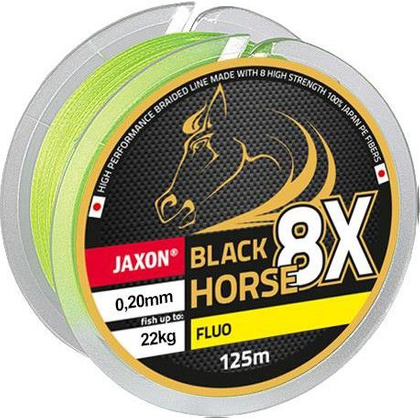 Jaxon Black Horse 8x Fluo Braided Line - 0,25mm / 200m