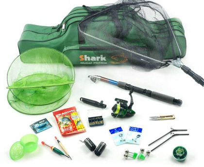 Zestaw Wędkarski Wędka Majestic 2,1m, Kołowrotek, Torba, Podbierak