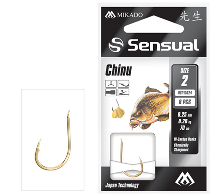 Przypony Wiązane - SENSUAL - CHINU nr 2 G / żyłka: 0.25mm/70cm - op.8szt.