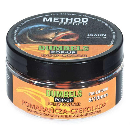 Jaxon Dumbels Duo Color Pop-Up Method Feeder Pomarańcza/Czekolada - 30g - 8/10mm
