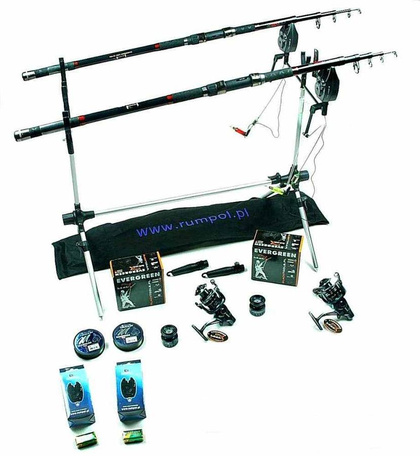 Zestaw Na Karpia Tele Carp - Jaxon Wędki 3,3m, Kołowrotki MF DA-5000, Rod Pod