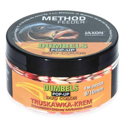 Jaxon Dumbels Duo Color Pop-Up Method Feeder Truskawka/Krem - 30g - 8/10mm